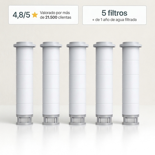 Pack 5 filtros - Mas de un año de agua limpia
